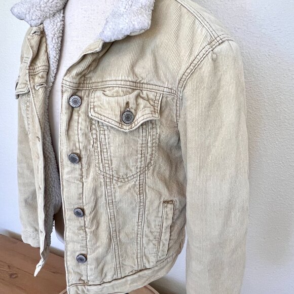 John Galt California - Tan Corduroy - Sherpa Lined - Jacket - Size Small - Picture 7 of 11